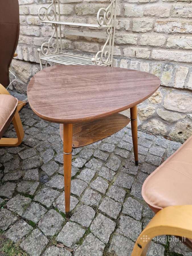 Vintažiniai mid century trikojai kavos staliukai - nuotraukos Nr. 32