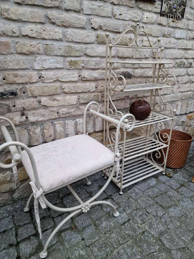 Vintažinis provence st. plieninis pufas - nuotraukos Nr. 16
