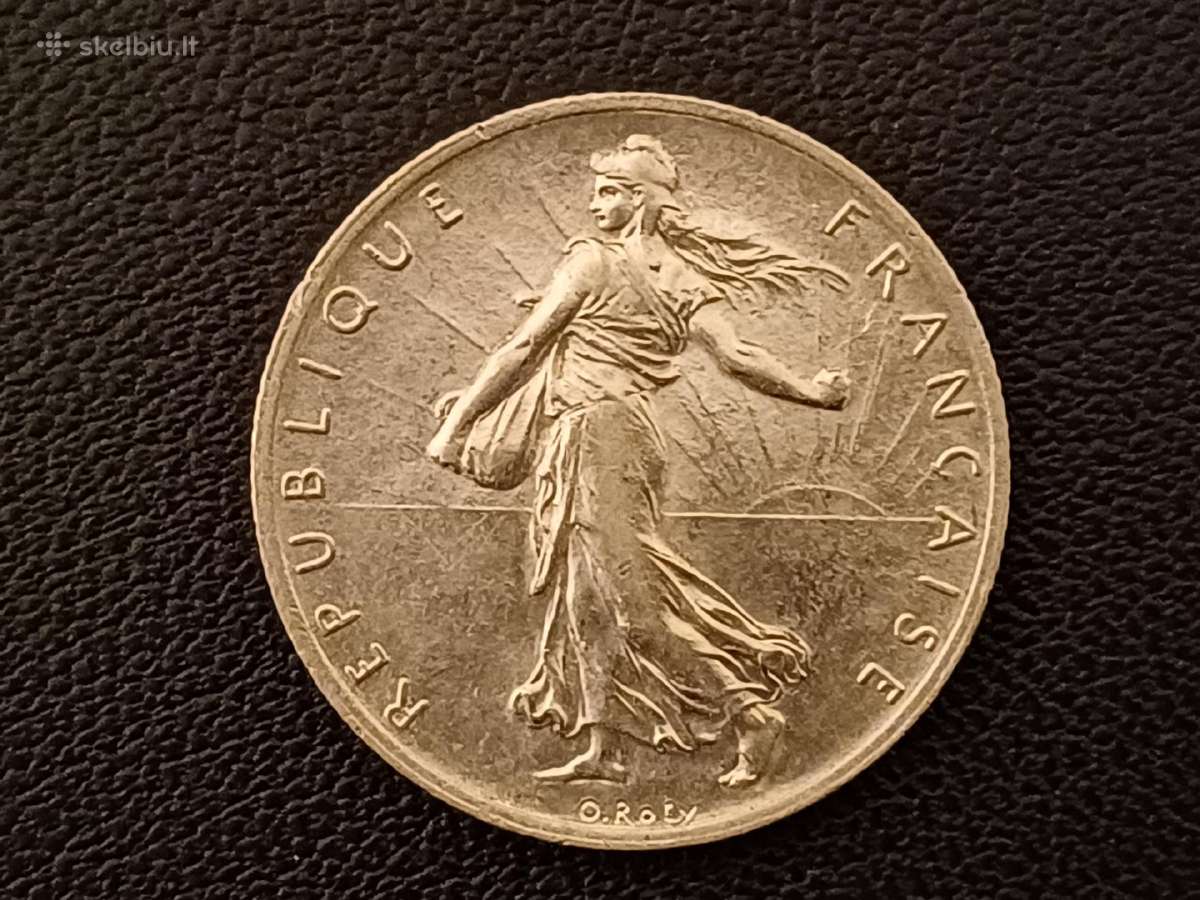 (83)2 frankai 1916m. Prancūzija. 10g. Sidabras 835 - nuotraukos Nr. 2