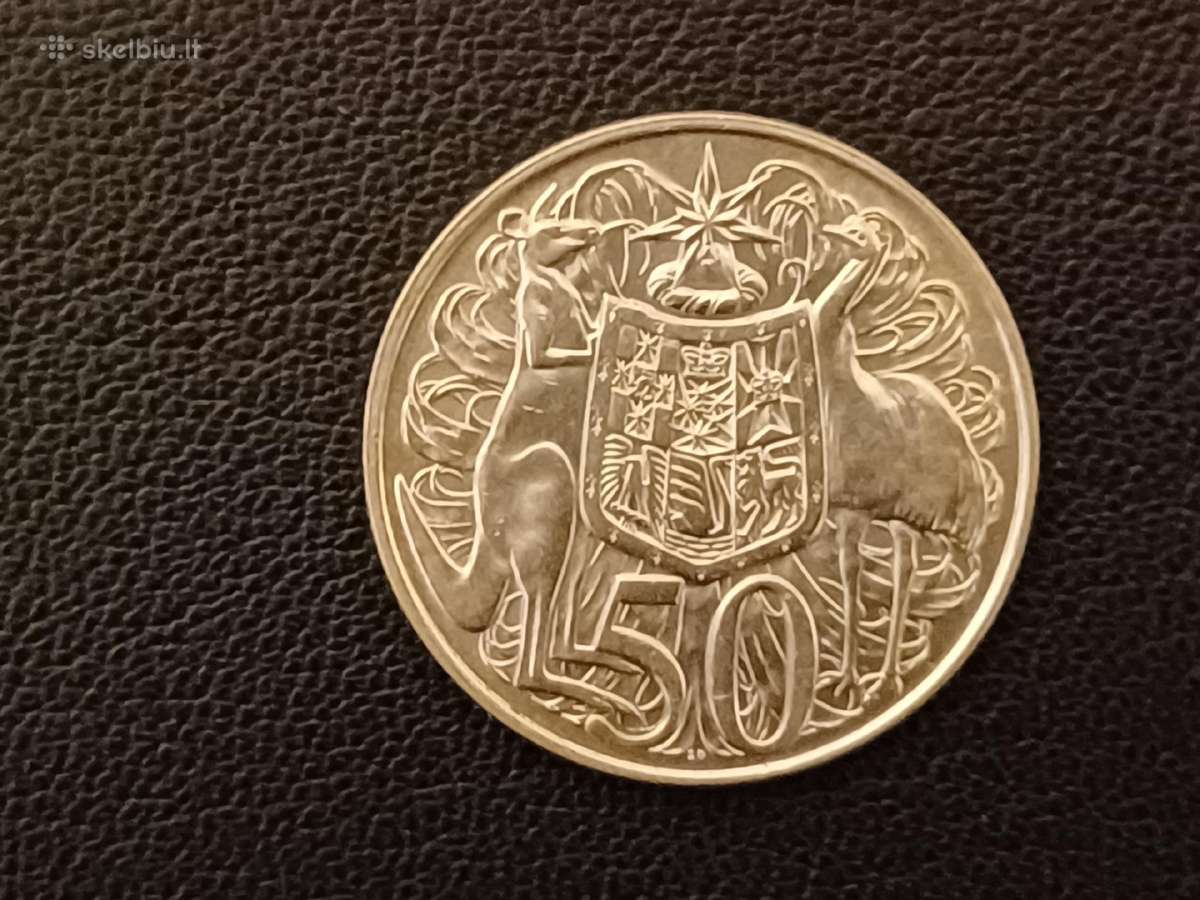(85)50centų Australija 1966m.13,28g.sidabras800unc