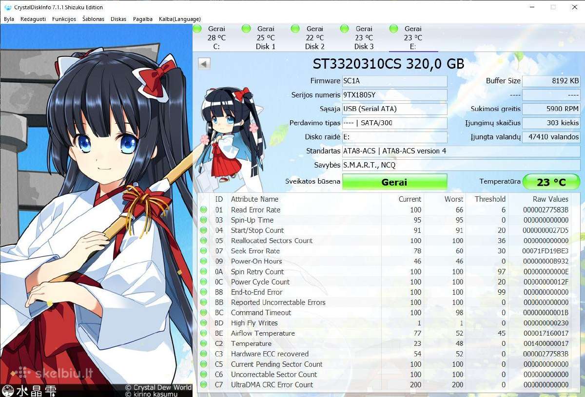 Parduodamas kietas diskas HDD Seagate Pipeline 320 - nuotraukos Nr. 4