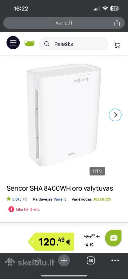 Sencor Sha 8400wh oro valytuvas - nuotraukos Nr. 5