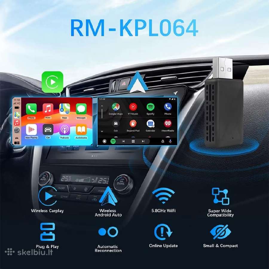 Belaidis Carplay Android Adapteris automobiliams - nuotraukos Nr. 3