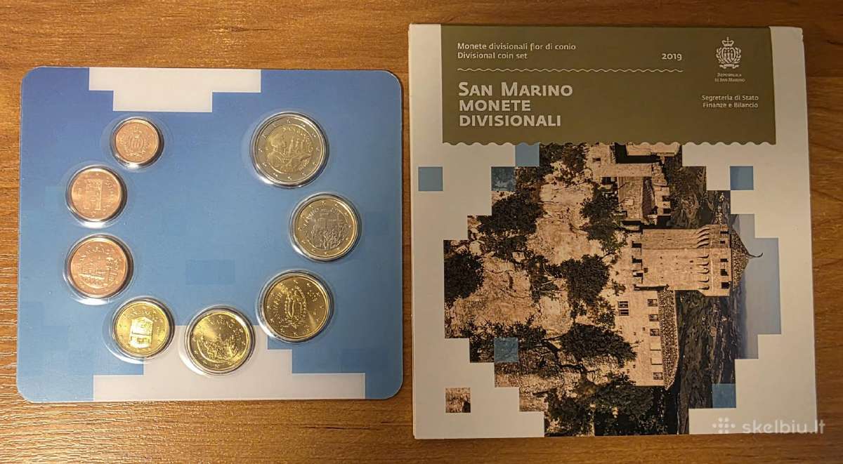 San Marinas 2019 m. euro monetų rinkinys - nuotraukos Nr. 3