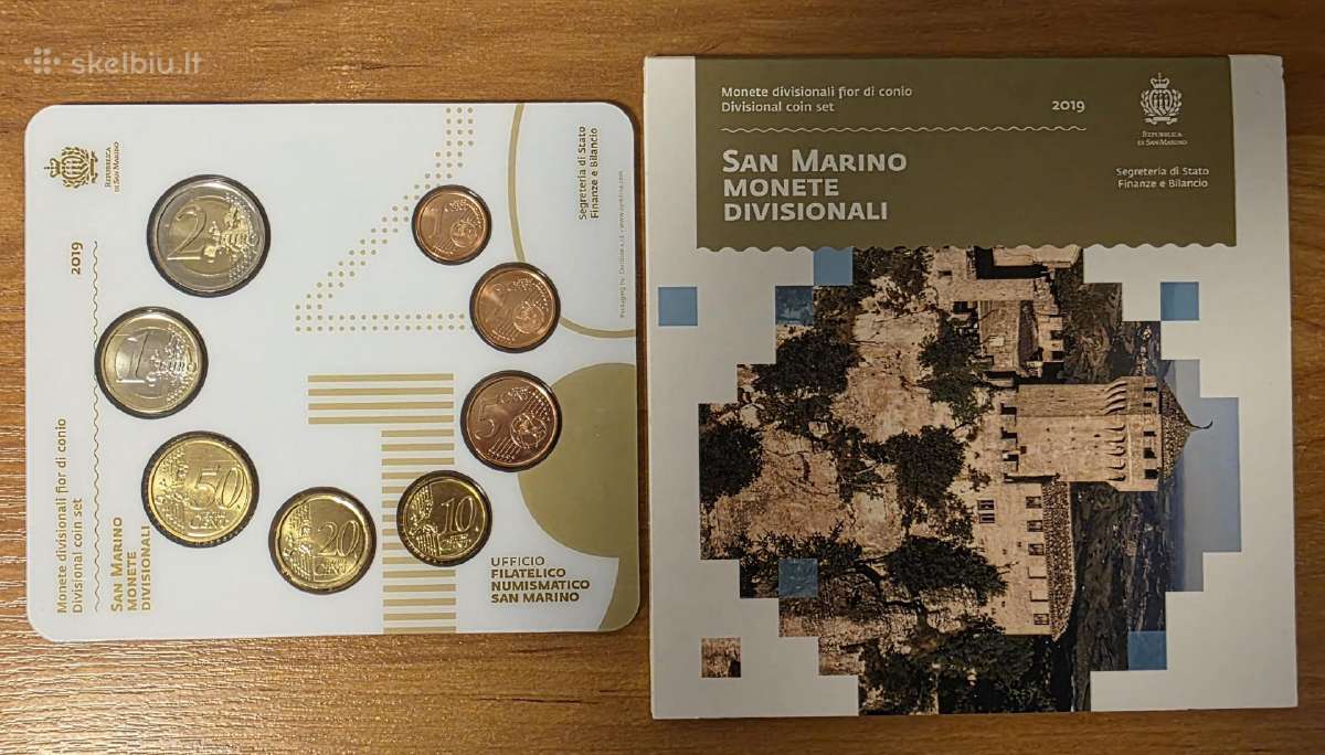 San Marinas 2019 m. euro monetų rinkinys - nuotraukos Nr. 4