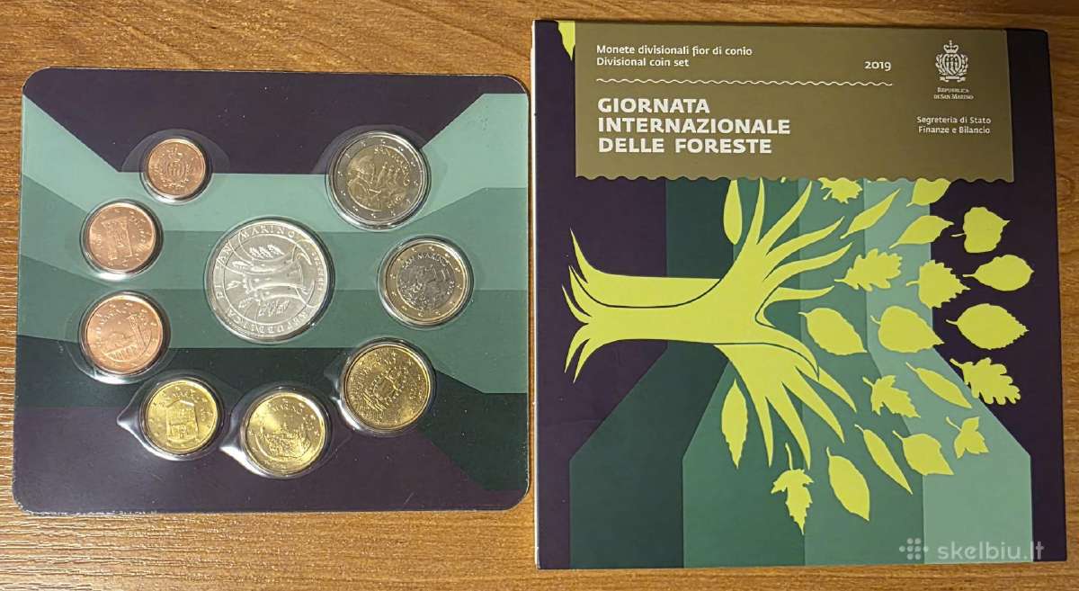 San Marino 2019 Rinkinys Su 5 Eurų Ag Moneta (Bu) - nuotraukos Nr. 2