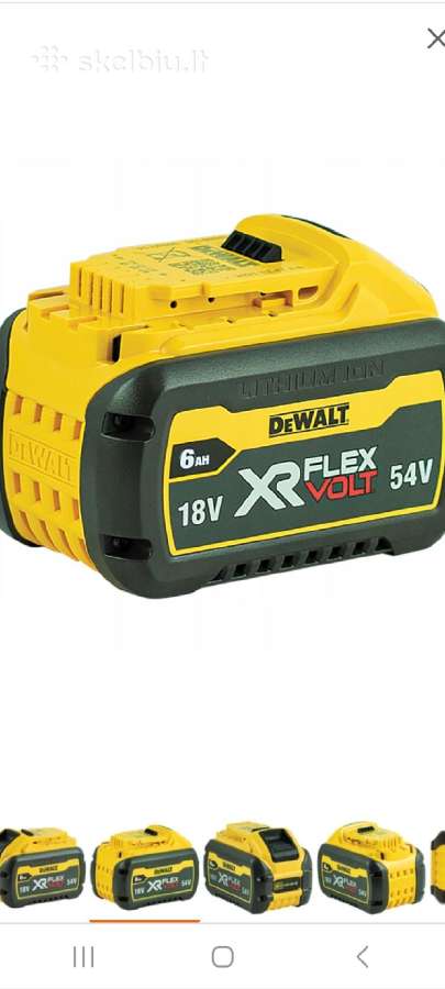 Domina Dewalt neveikiantis akumuliat 6a+ 54v