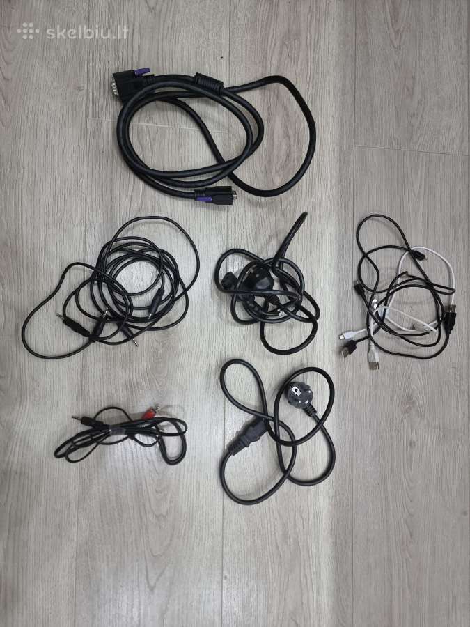 Laidai, 3.5mm, rca, maitinimo, tulpės