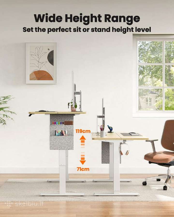 Elektrinis reguliuojamo aukščio stalas 120x60cm - nuotraukos Nr. 3