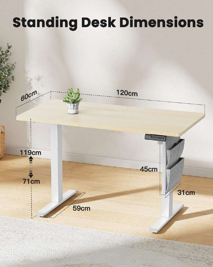 Elektrinis reguliuojamo aukščio stalas 120x60cm - nuotraukos Nr. 2