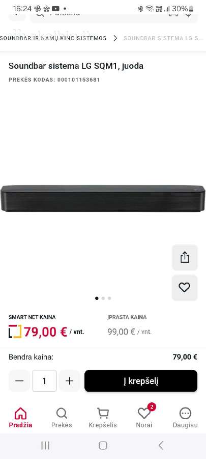 LG Sqm1 Sounbar garso sistema