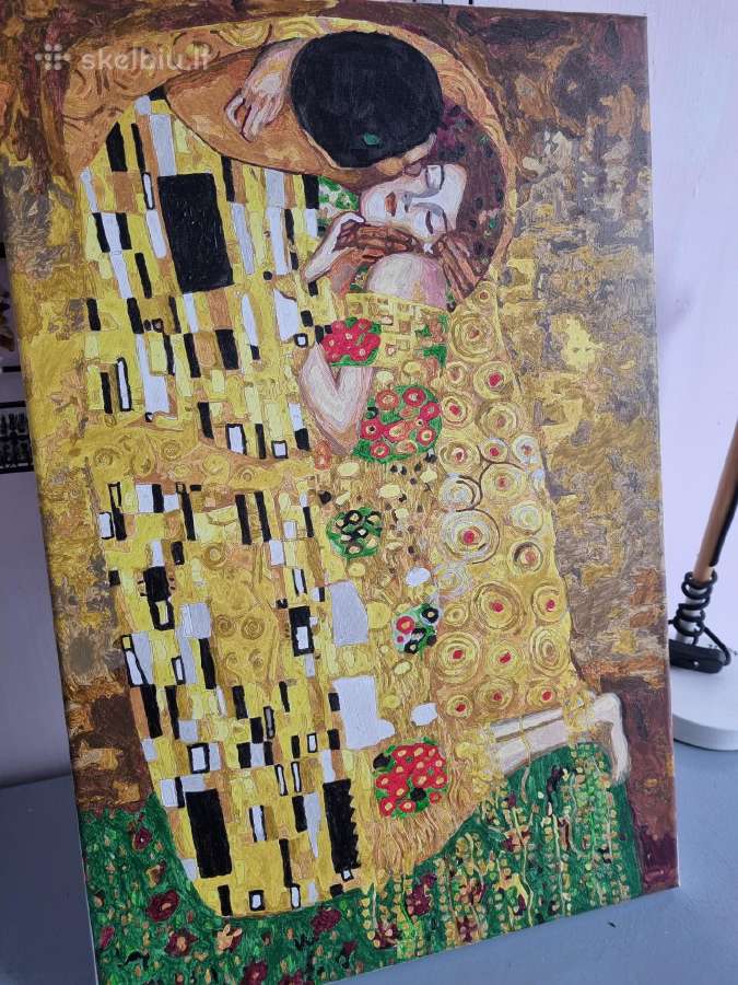 Gustav Klimt bučinys. Piešimas pagal numerius.