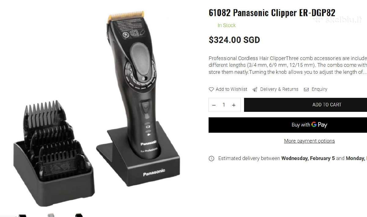 Plauku kirpimo masinele Panasonic Er-hgp82 K