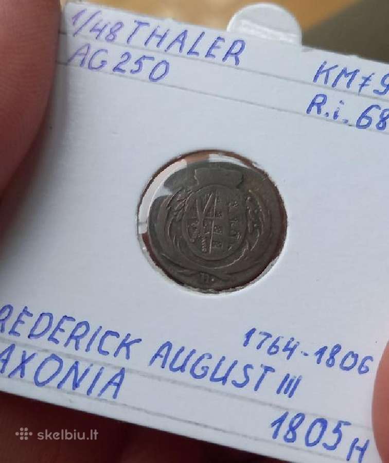 Vokietija- Saksonija 1805 1/48 talerio (sidabras) - nuotraukos Nr. 2