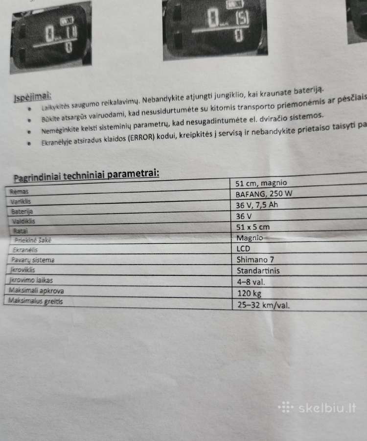 Elektrinis dviratis Myatu sulankstomas. - nuotraukos Nr. 6