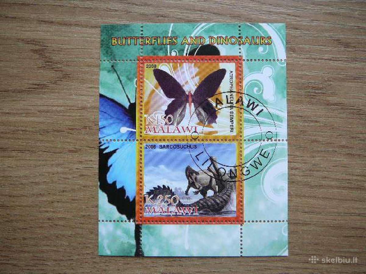 Drugeliai Dinozaurai Malavis 2008 antsp. s333