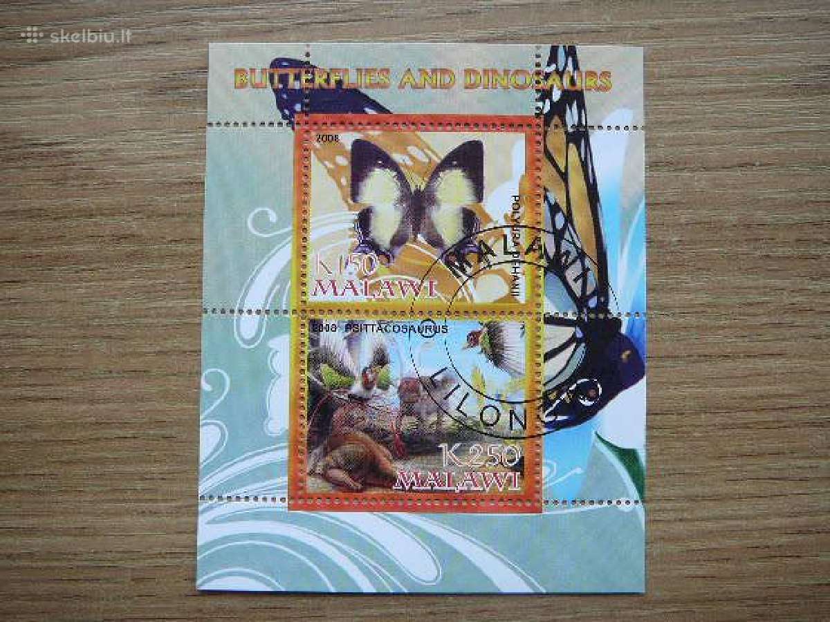 Drugeliai Dinozaurai Malavis 2008 antsp. s335