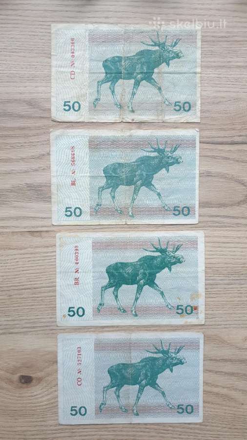 1991 metų 50 talonų Briedis su užrašais - nuotraukos Nr. 2