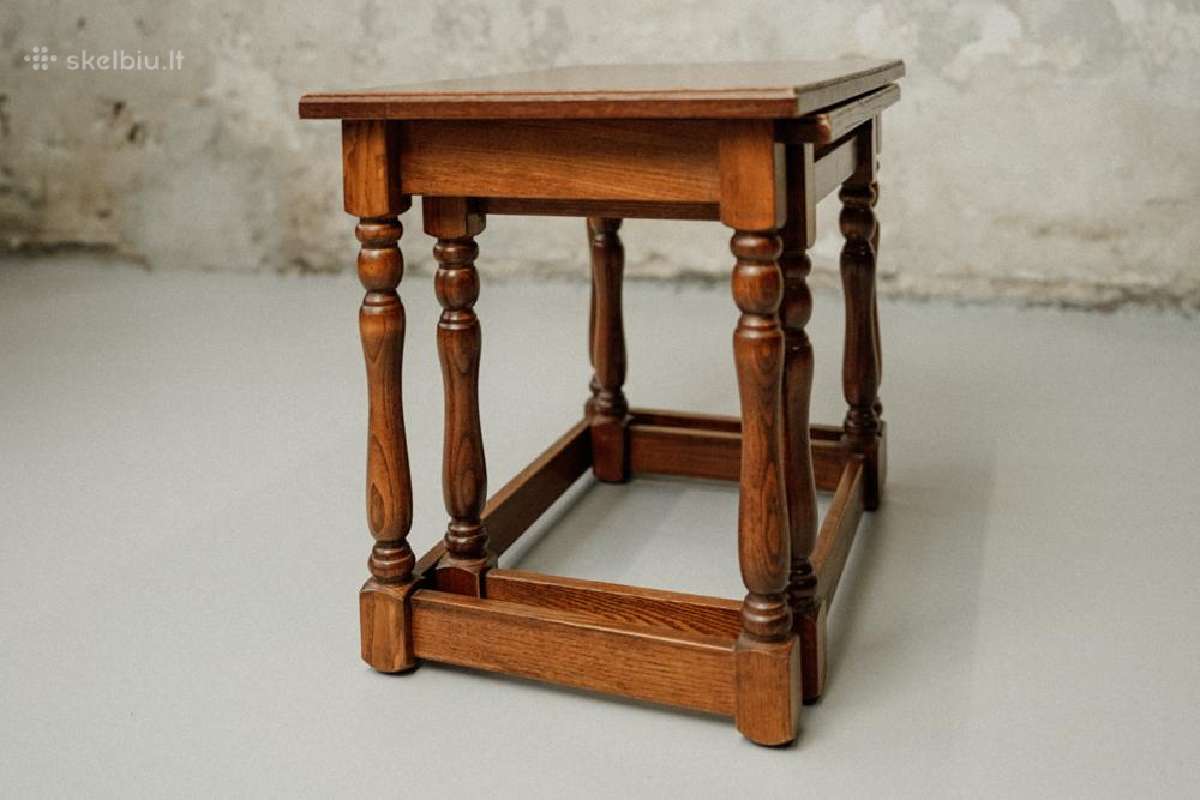 Medinių staliukų rinkinys - nuotraukos Nr. 3