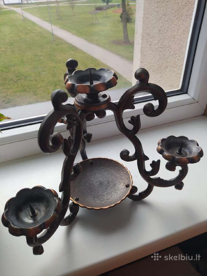 Vintažinė metalinė žvakidė+dovana 3 rėmeliai