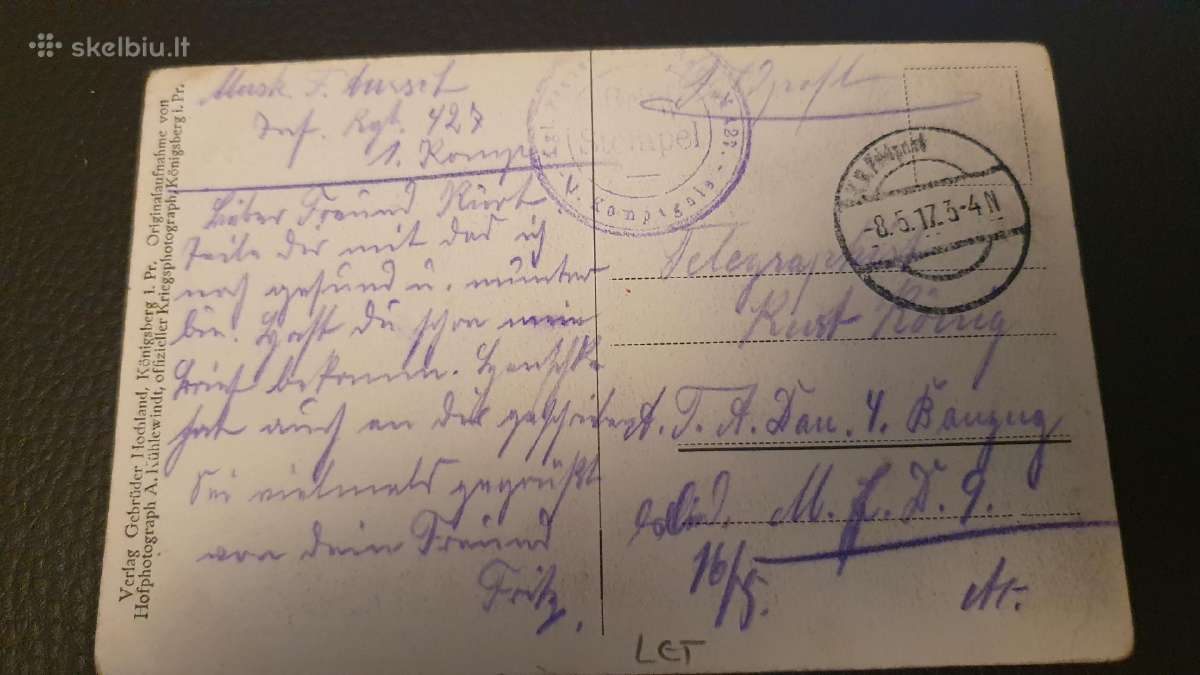 Senas atviruka Mitau / Jelgava 1917m . - nuotraukos Nr. 2