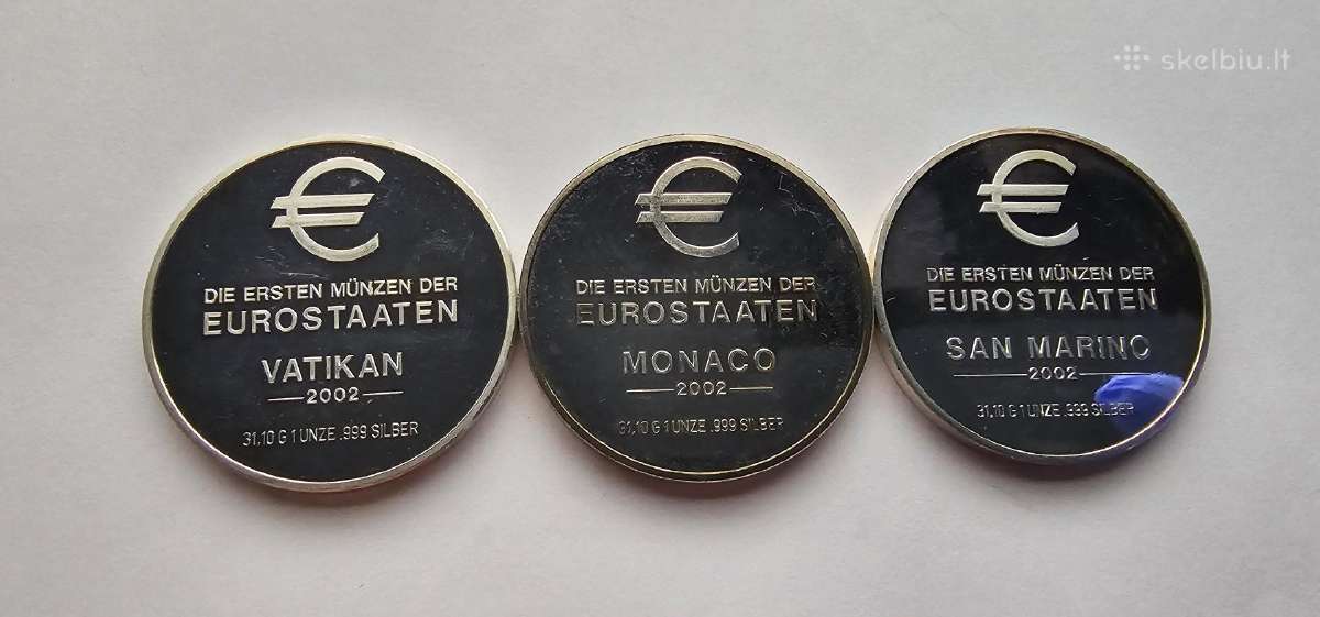 2002 3 oz Vatikanas Monakas San Marinas - nuotraukos Nr. 6