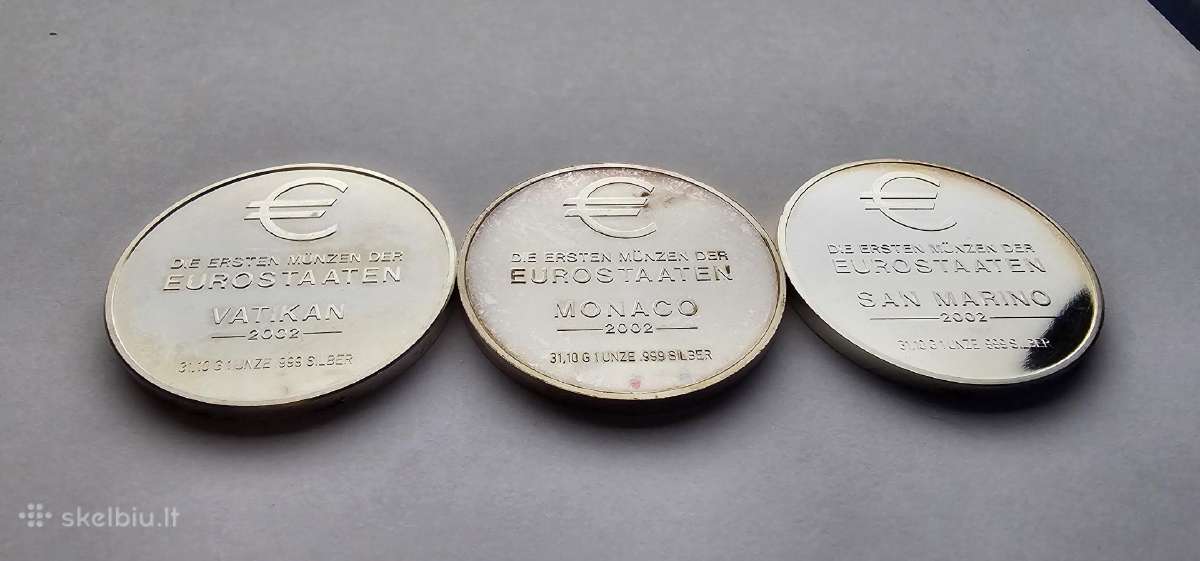 2002 3 oz Vatikanas Monakas San Marinas - nuotraukos Nr. 7