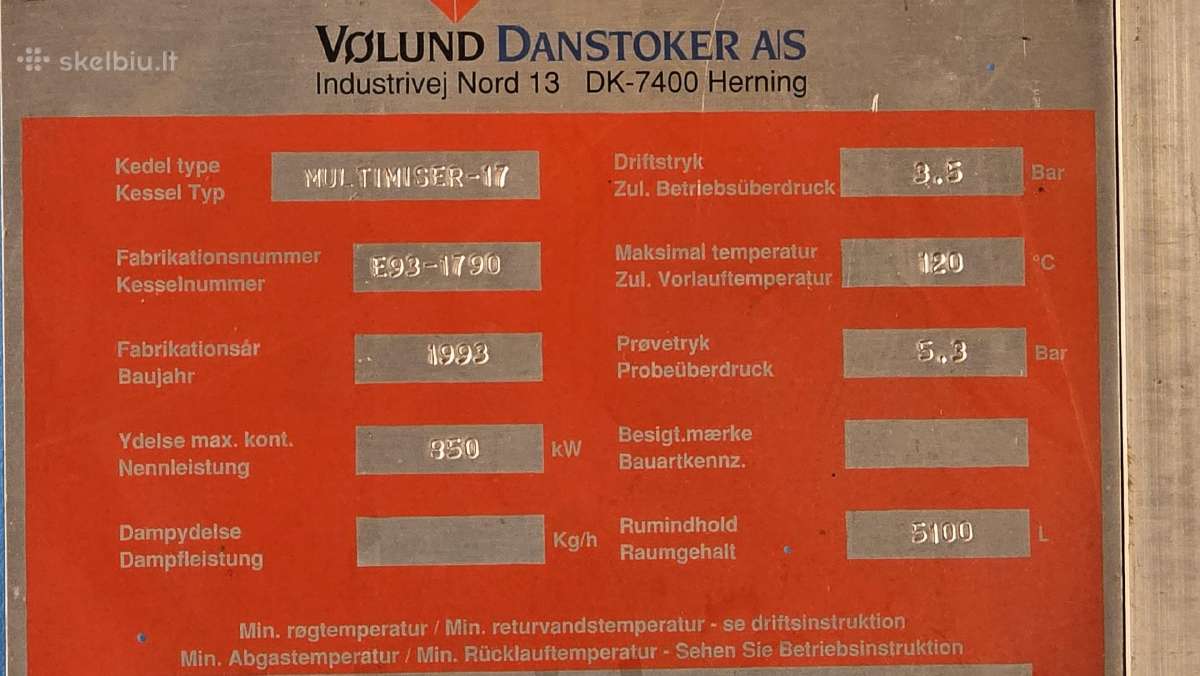 Pramoninis kieto kuro katilas Danstoker 850 kw - nuotraukos Nr. 4