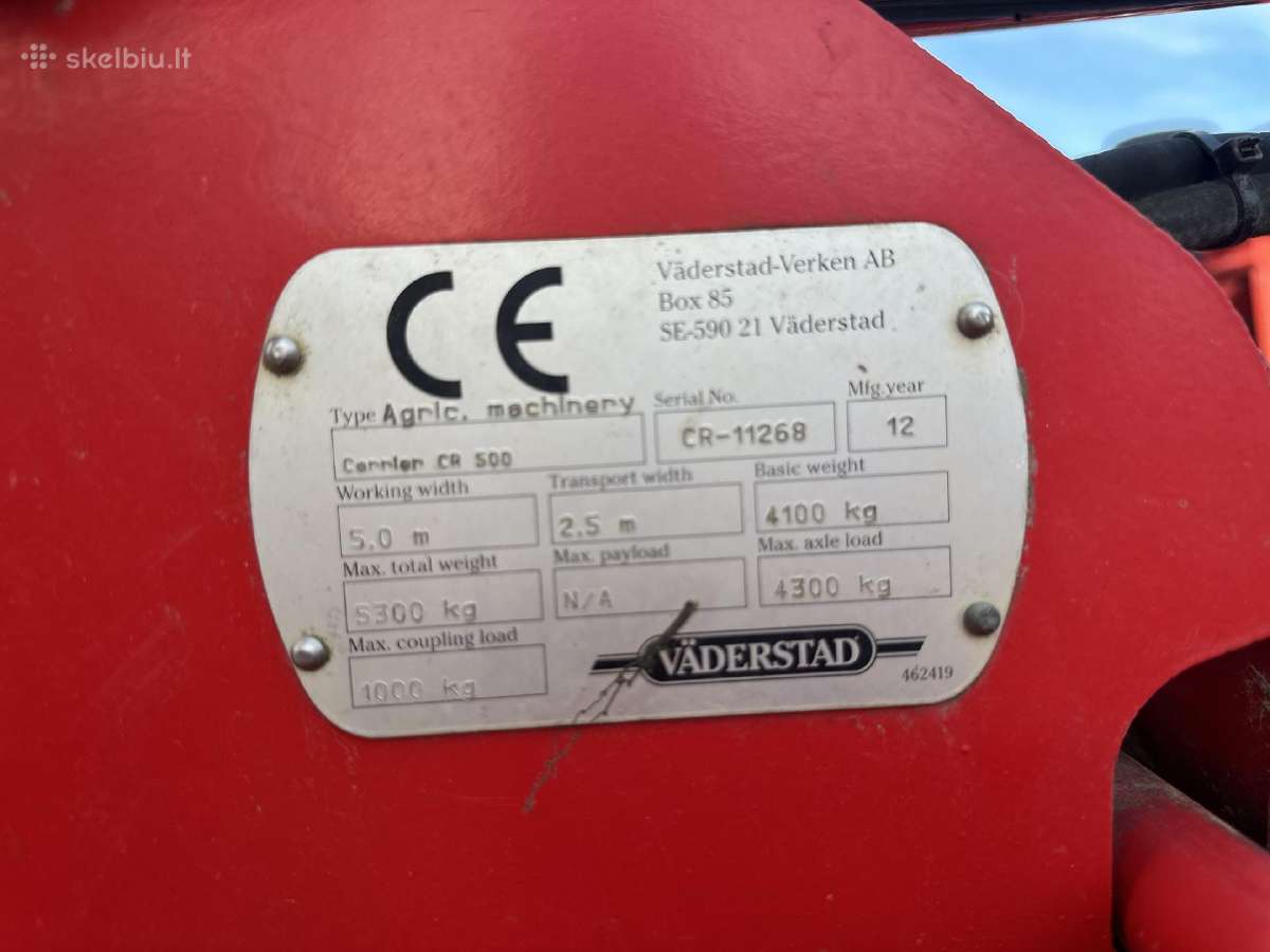 Skutikas Vaderstad Carrier 500 su Biodrill 360 - nuotraukos Nr. 3