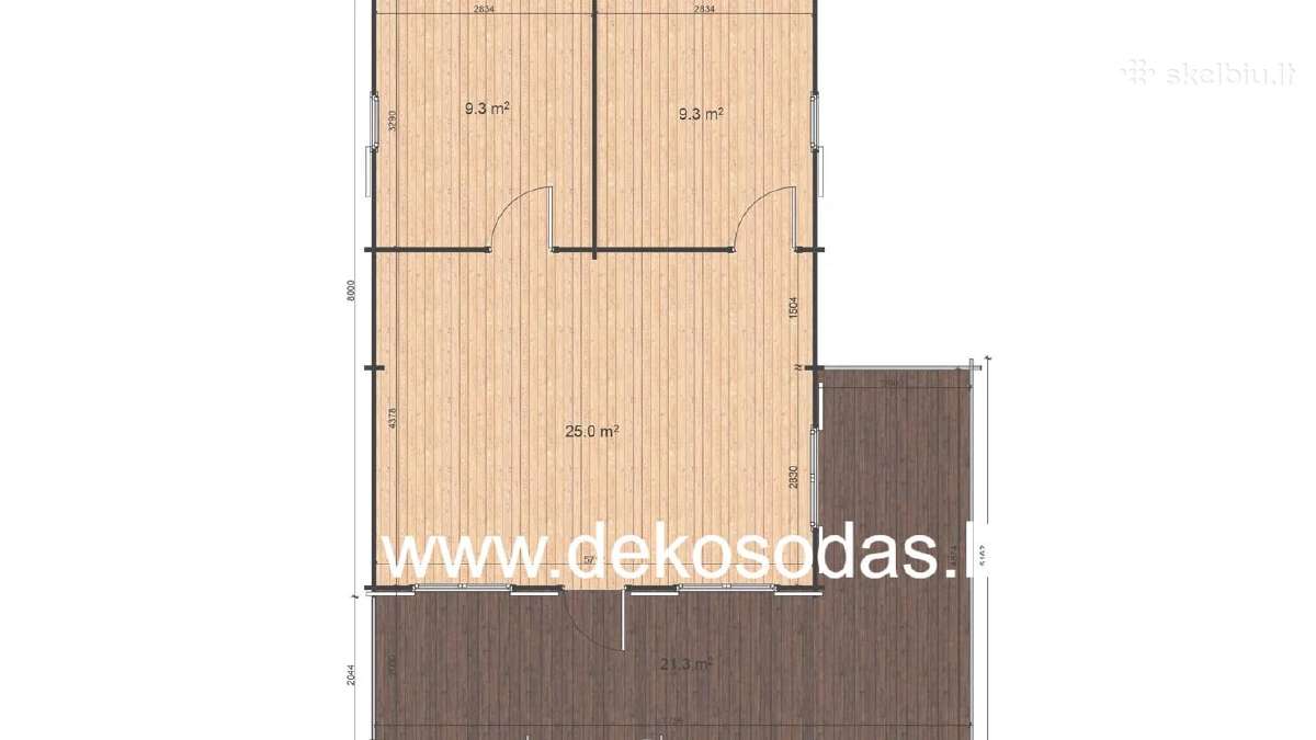 Medinis sodo namelis Maxi Lora 6x8 - nuotraukos Nr. 4