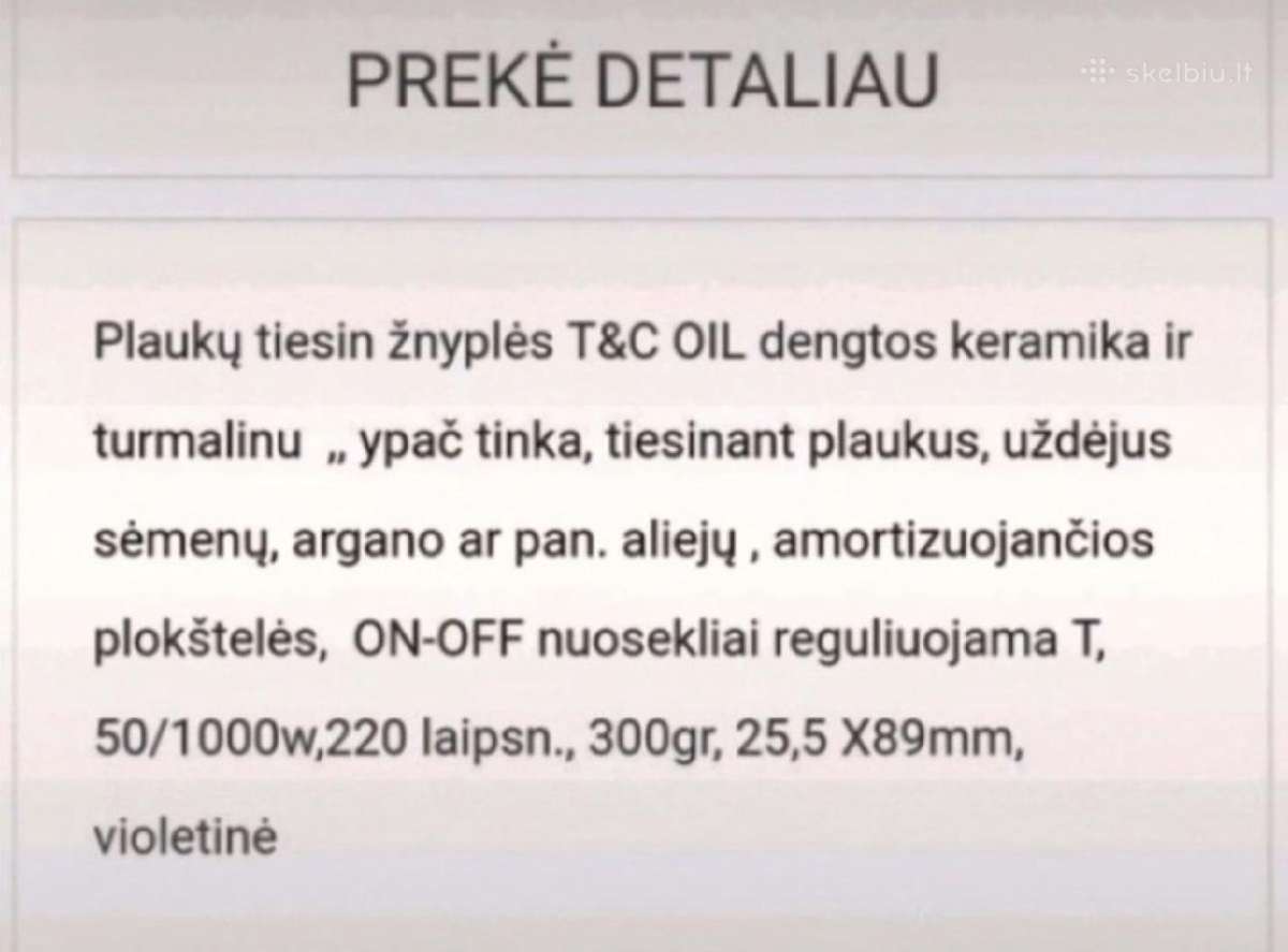 Plaukų tiesintuvas - nuotraukos Nr. 2