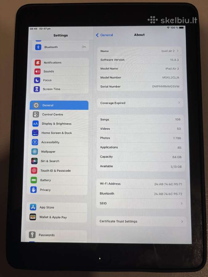 iPad air2 64gb