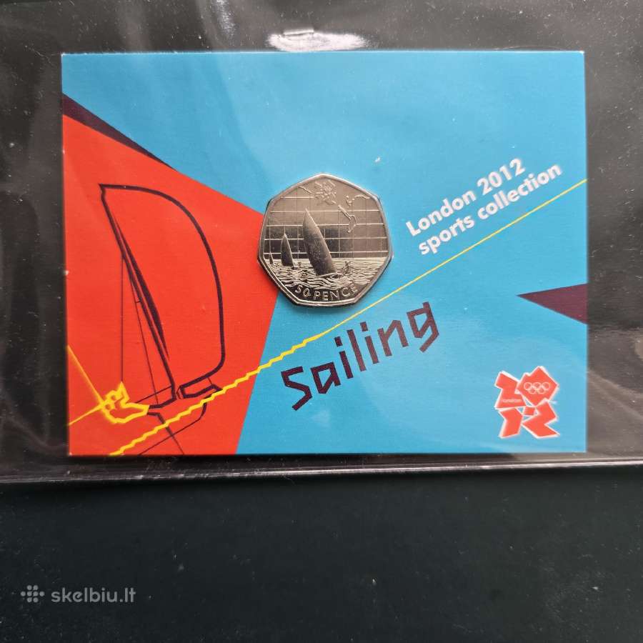 D. Britanija 2011 50 pence Buriavimas kortelėje