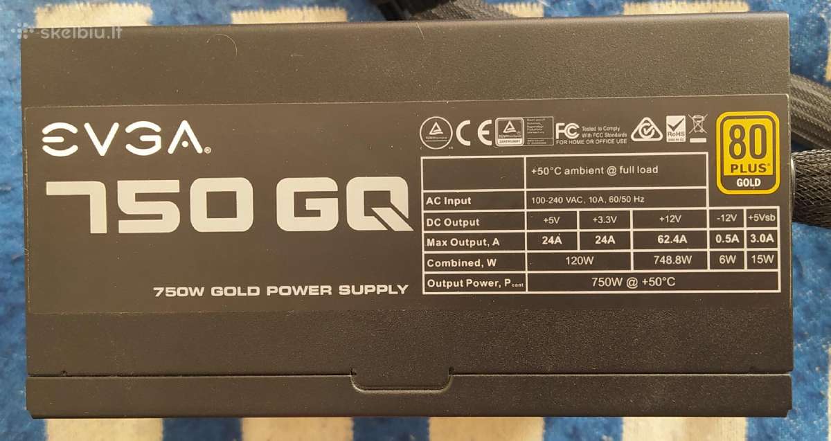Evga 750 Gq maitinimo blokas. - nuotraukos Nr. 4