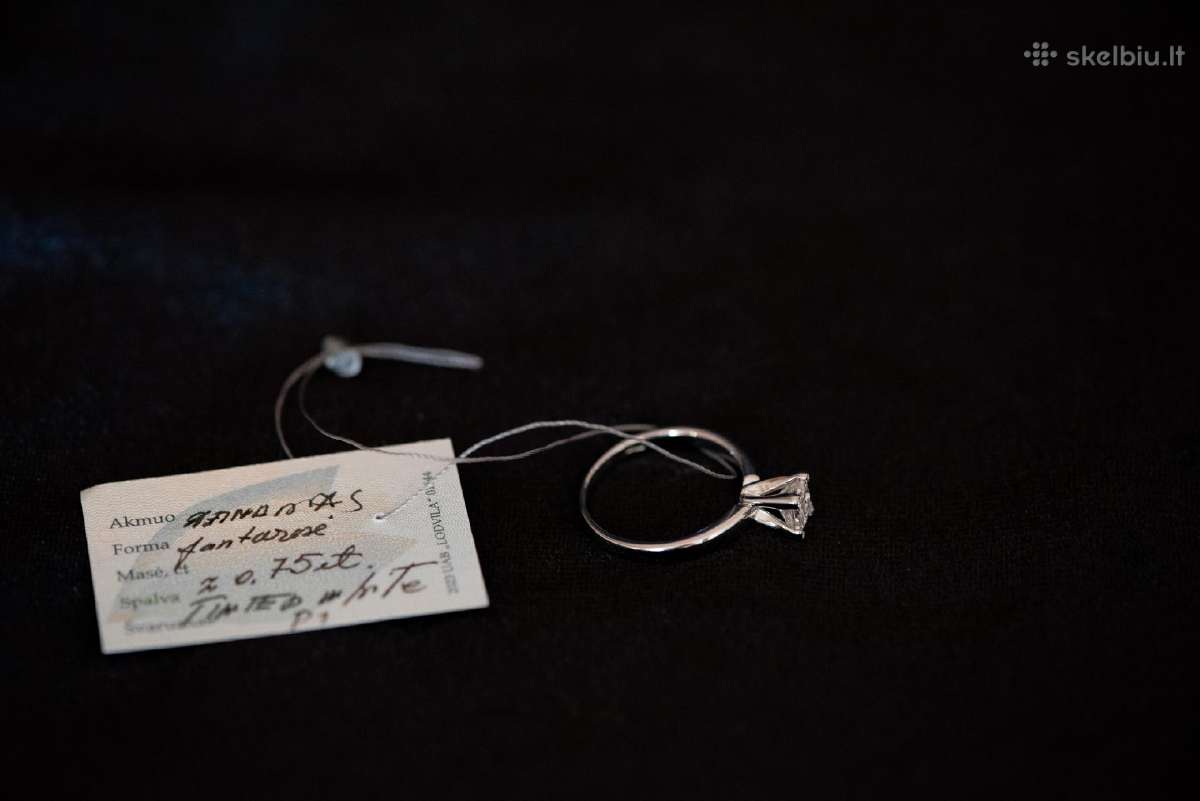 Sužadėtuvių žiedas su deimantu 0.75ct. - nuotraukos Nr. 4
