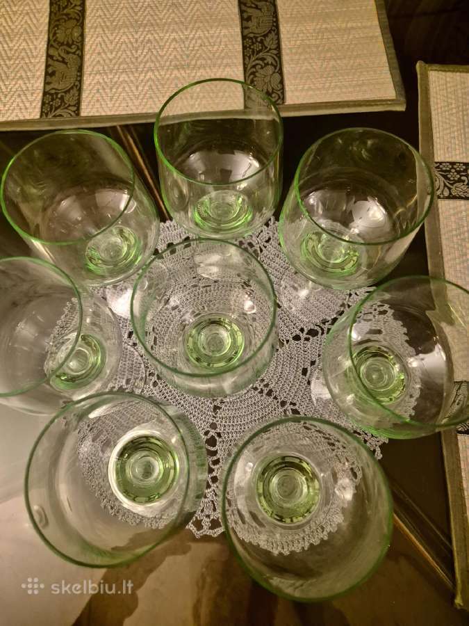 Fužeris vintazinis(spalvotas stiklas).9 vnt. - nuotraukos Nr. 3