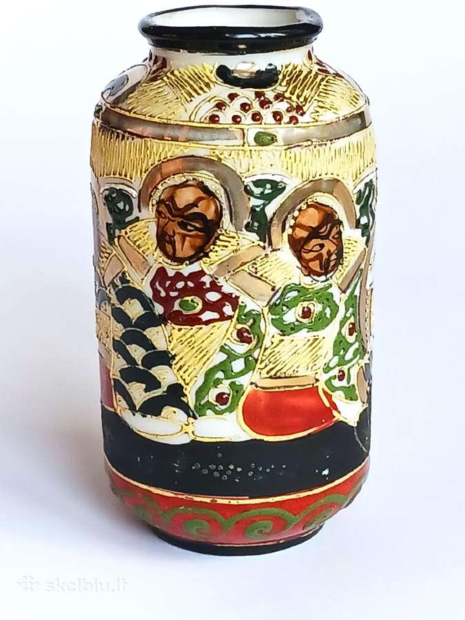 Porcelianas maža vaza Satsuma Japonija 1930 m. - nuotraukos Nr. 2