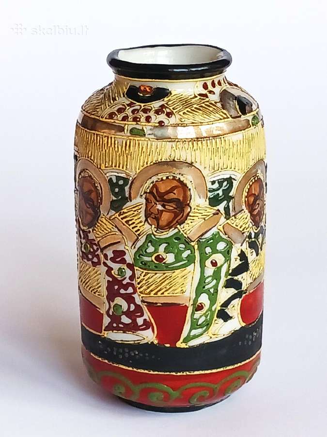 Porcelianas maža vaza Satsuma Japonija 1930 m. - nuotraukos Nr. 3