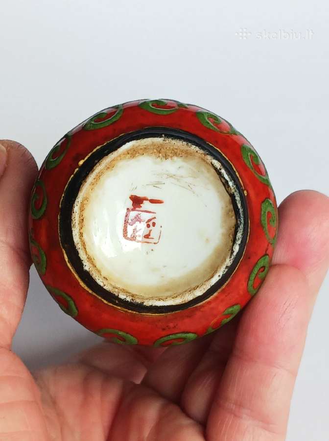 Porcelianas maža vaza Satsuma Japonija 1930 m. - nuotraukos Nr. 6