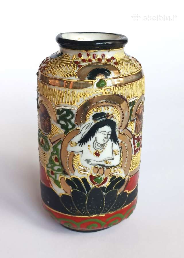 Porcelianas maža vaza Satsuma Japonija 1930 m. - nuotraukos Nr. 11