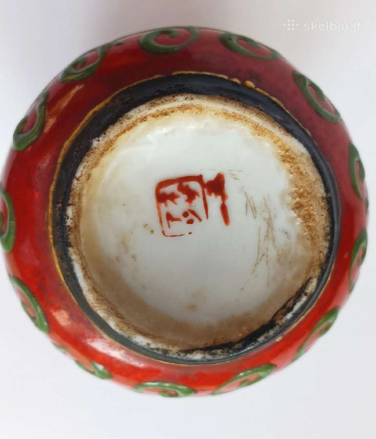 Porcelianas maža vaza Satsuma Japonija 1930 m. - nuotraukos Nr. 12