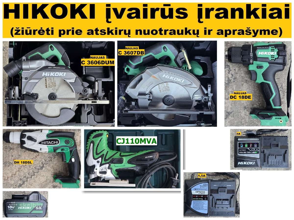 Hitachi Hikoki įrankiai 6 modeliai