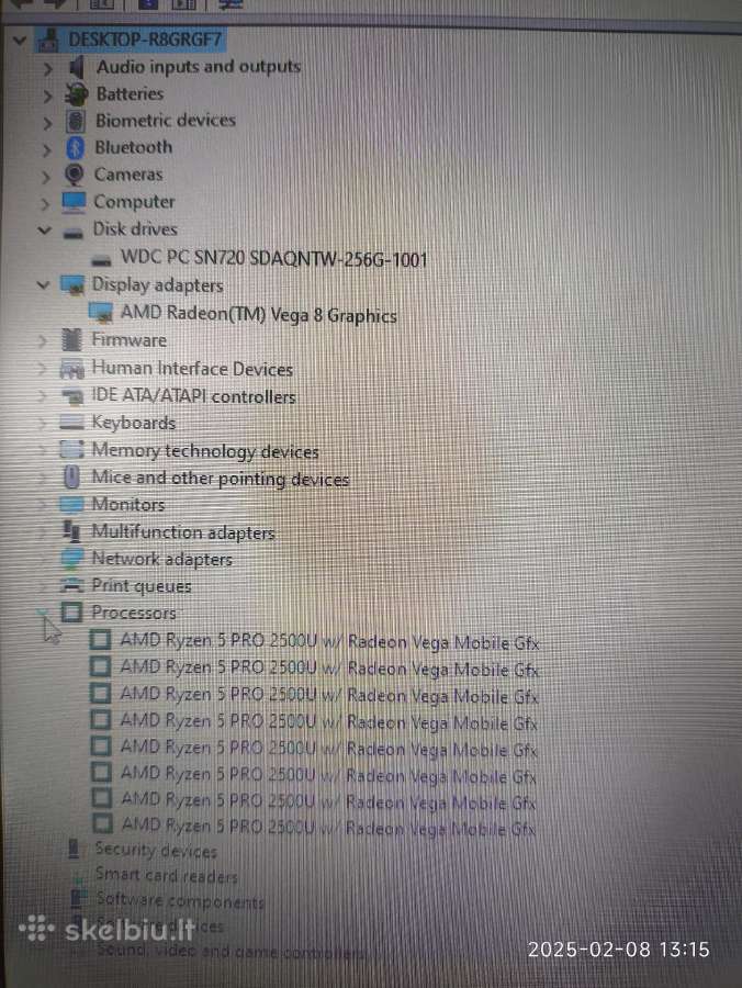 Thinkpad A285 12.5 HD Ryzen 5 2500u 8gb 256gb SSD - nuotraukos Nr. 5