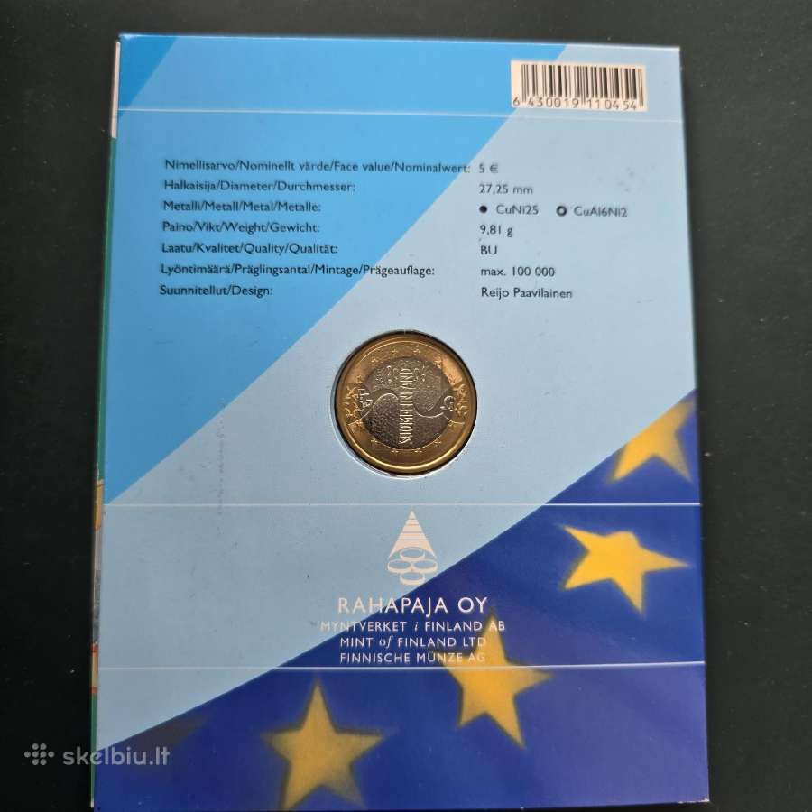 Suomija 2006 5 Euro Bu kortelėje - nuotraukos Nr. 5