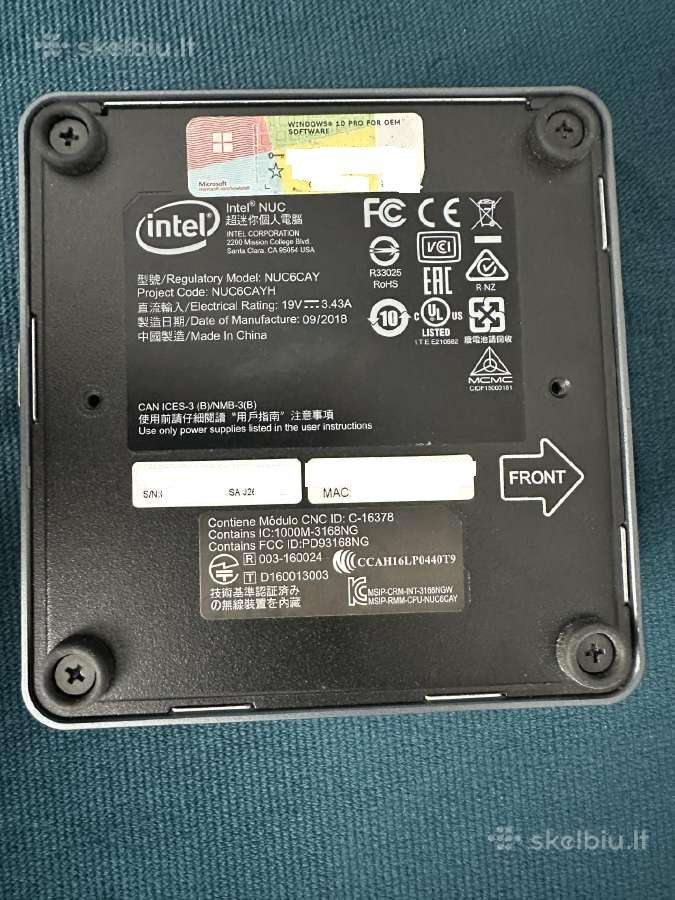 Intel Nuc Nuc6cay, 4gb RAM, SSD 120gb - nuotraukos Nr. 12