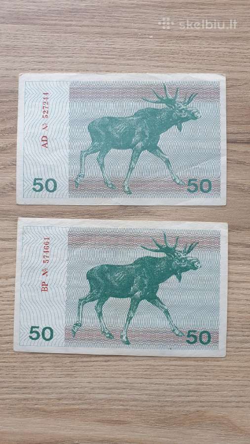 1991 metų 50 talonų Briedis su užrašais - nuotraukos Nr. 4