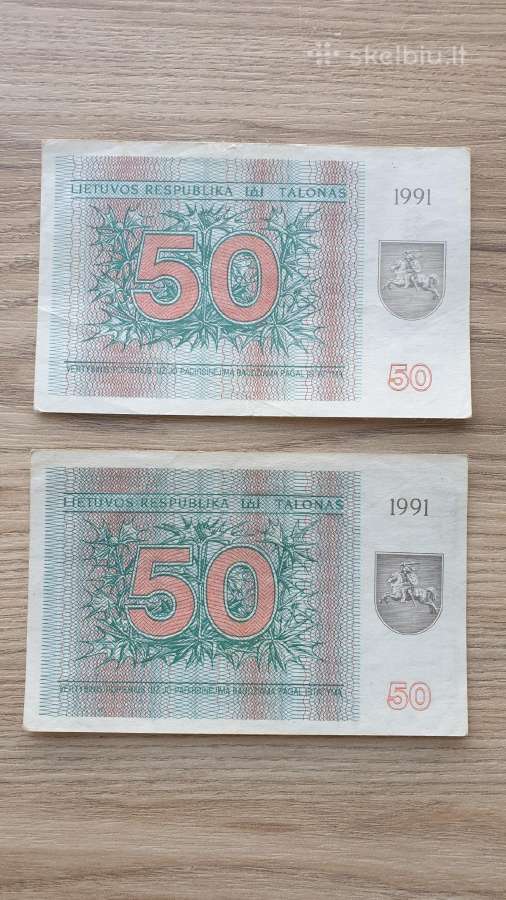 1991 metų 50 talonų Briedis su užrašais - nuotraukos Nr. 3