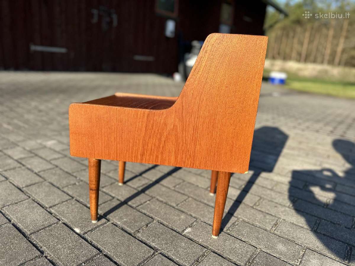 Mid century Miegamojo staliukas su stalciumi - nuotraukos Nr. 2