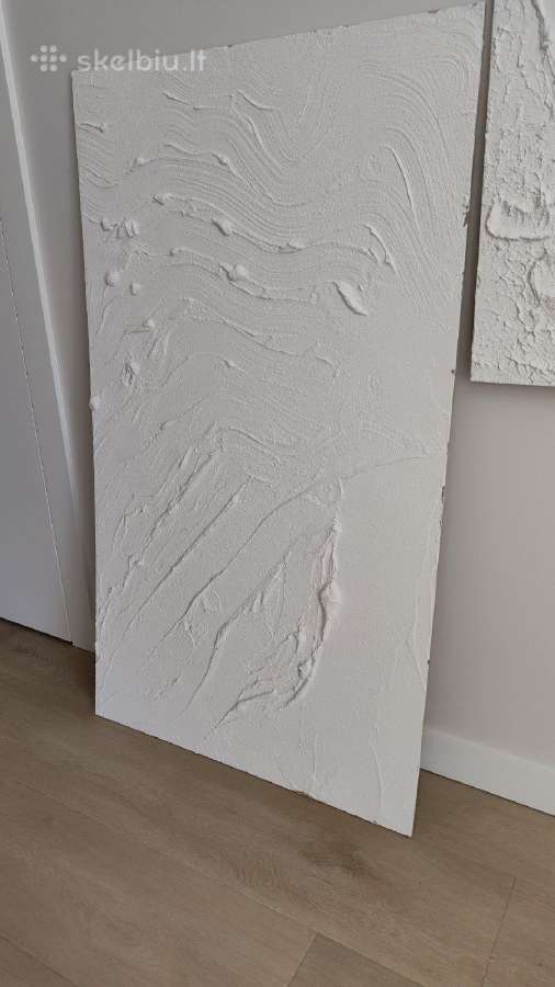 Balto molio paveikslų duetas 123x69 cm; 123x33 cm - nuotraukos Nr. 7