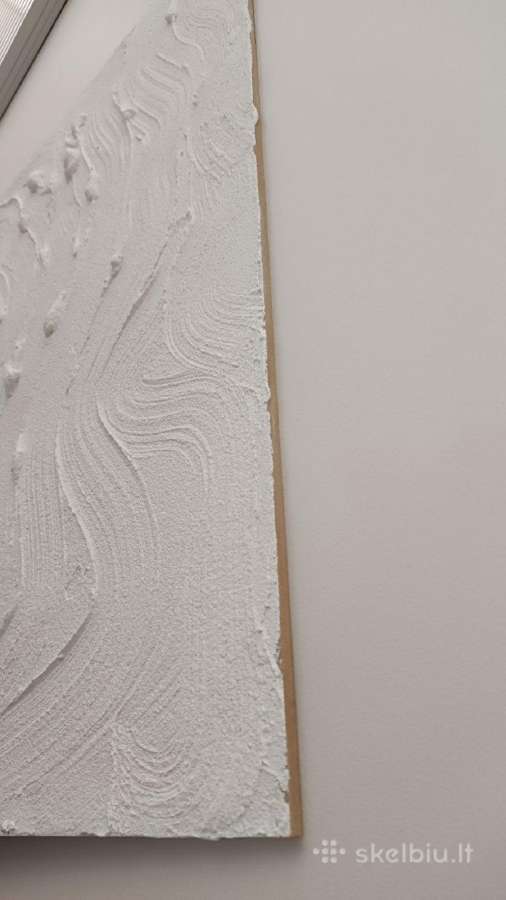 Balto molio paveikslų duetas 123x69 cm; 123x33 cm - nuotraukos Nr. 10